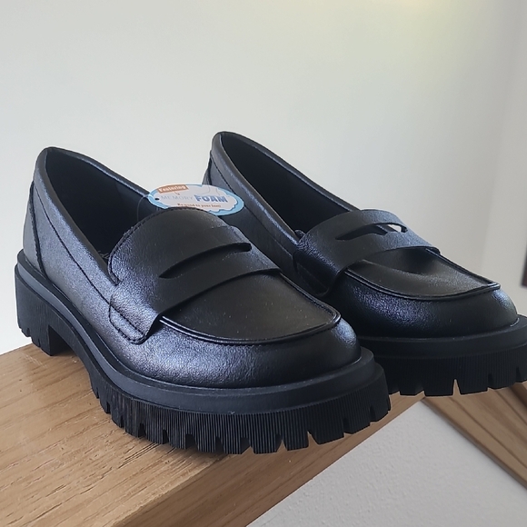 Seychelles Memory Foam Black Chunky Loafers - Picture 1 of 5